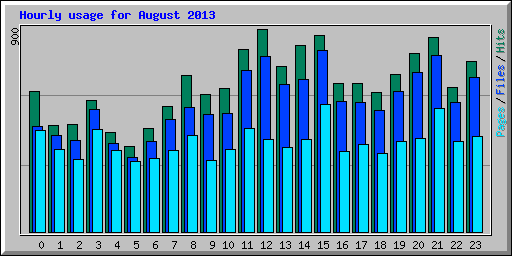 Hourly usage for August 2013