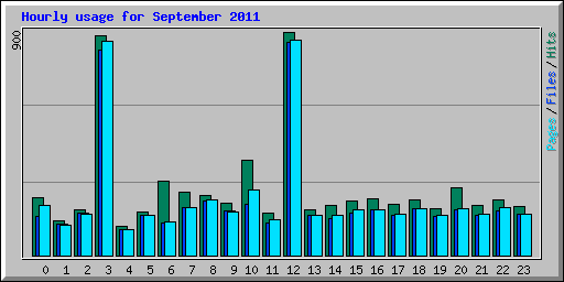 Hourly usage for September 2011