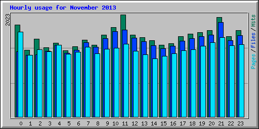 Hourly usage for November 2013