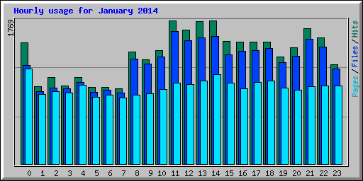 Hourly usage for January 2014